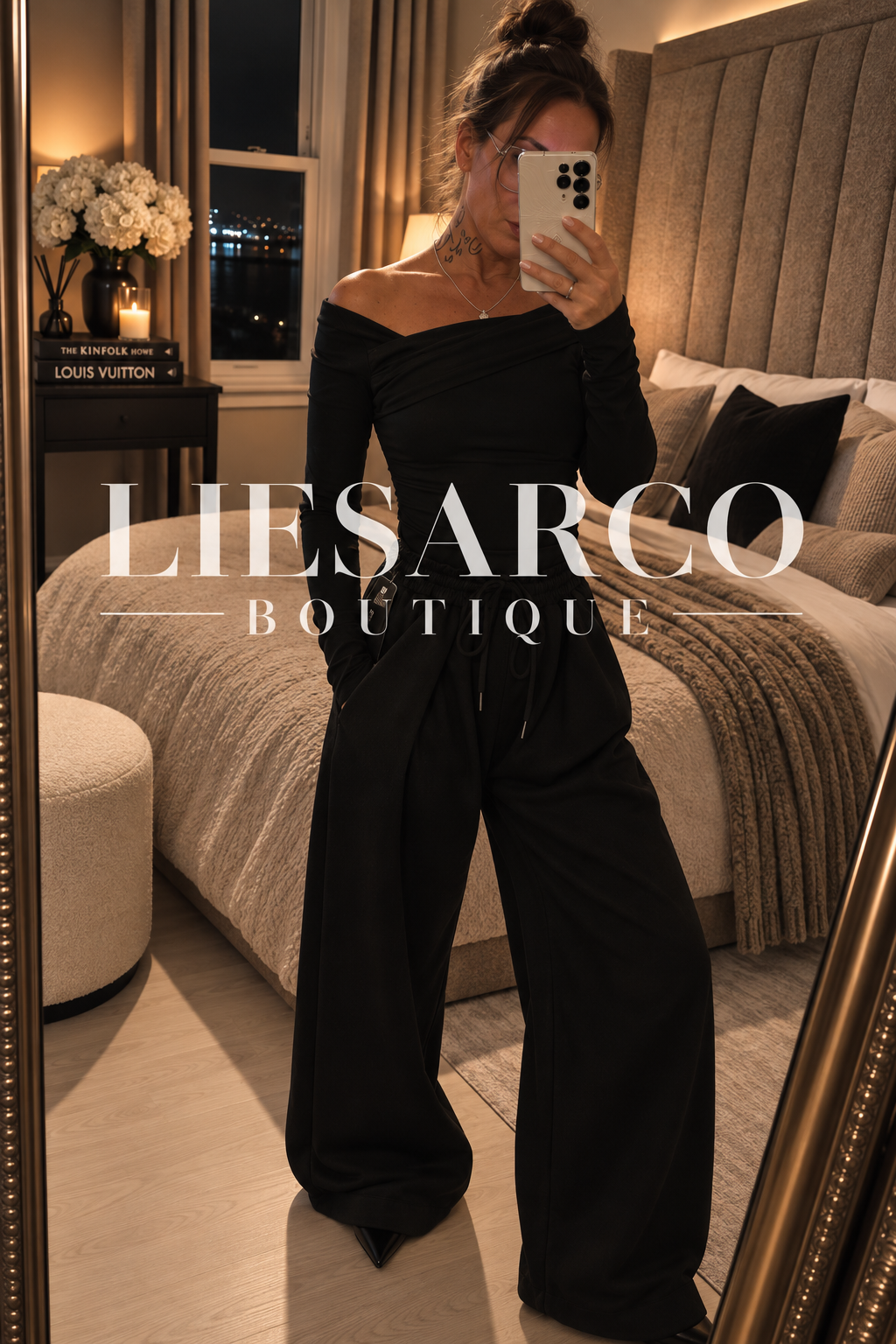 Luxe Pleated Wide Leg Joggers