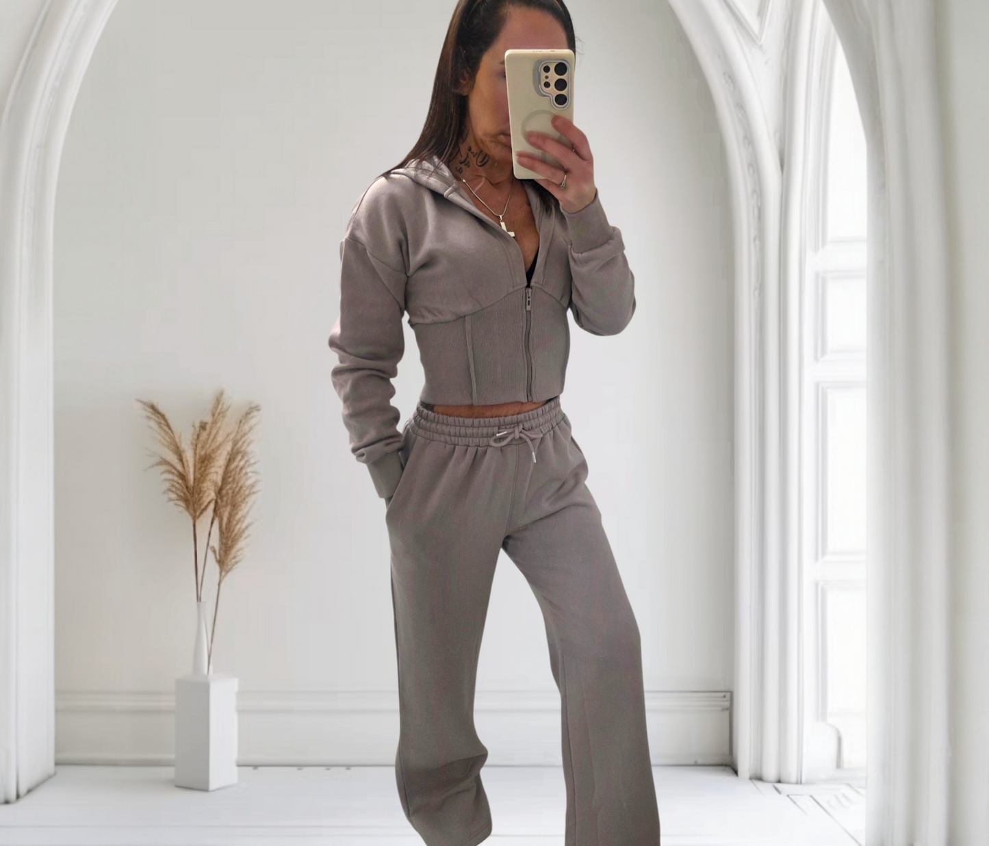 Bridget Corset Lounge Set | Taupe