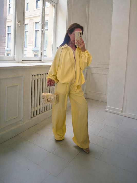 Olivia Drape Lounge set| Lemon