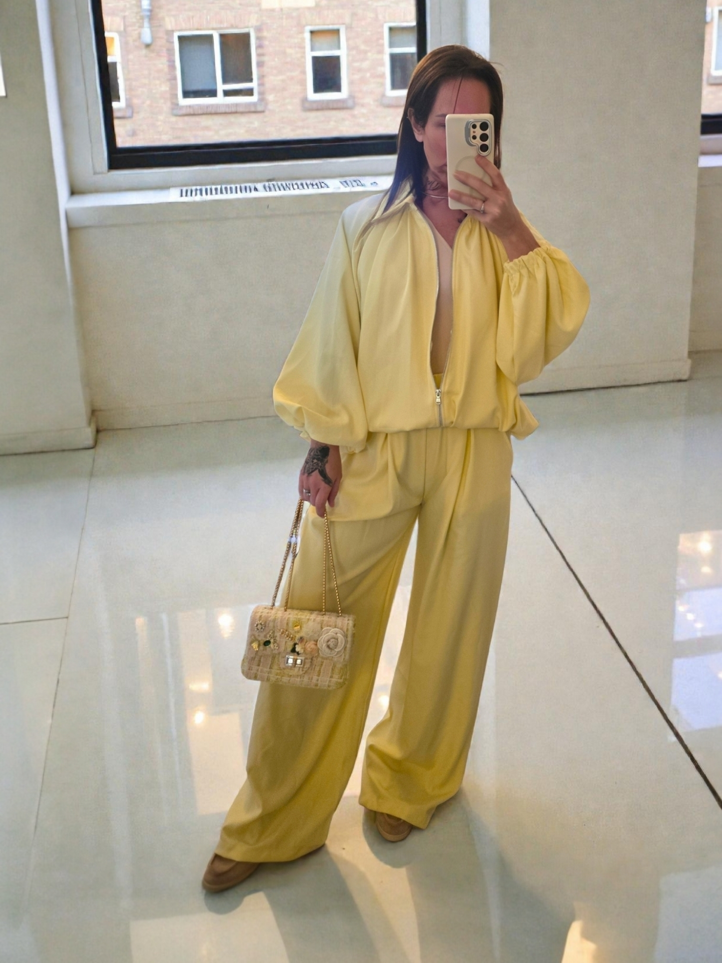 Olivia Drape Lounge set| Lemon