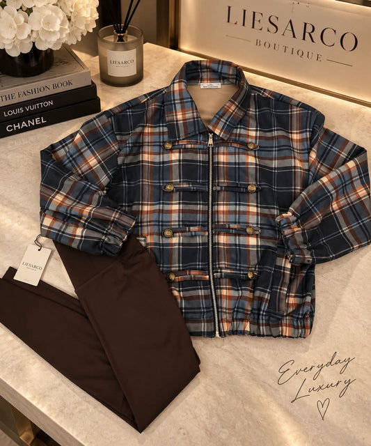 Navy Heritage Check Jacket