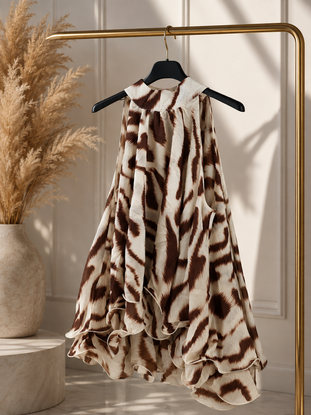 LIESARCO ATELIER

Luxe Animal Print Halter Top Brown