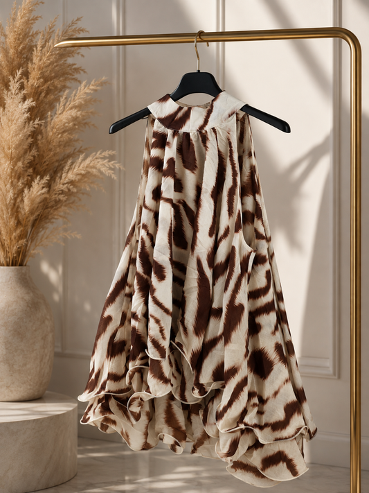 LIESARCO ATELIER

Luxe Animal Print Halter Top Brown