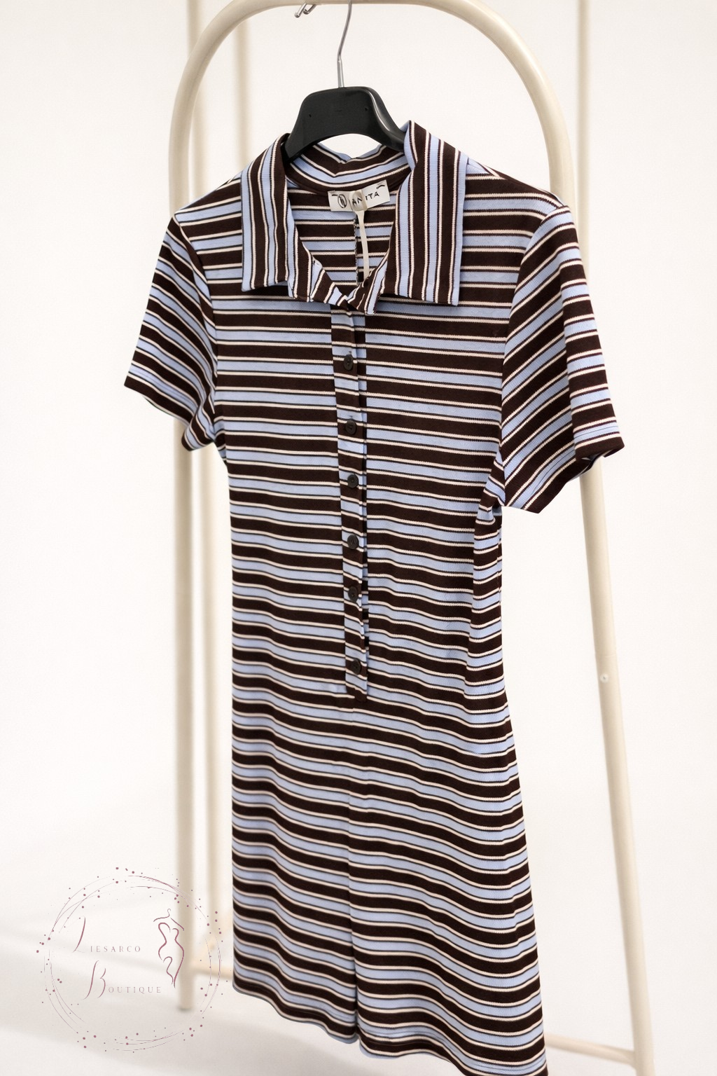 Amelè Striped button playsuit
