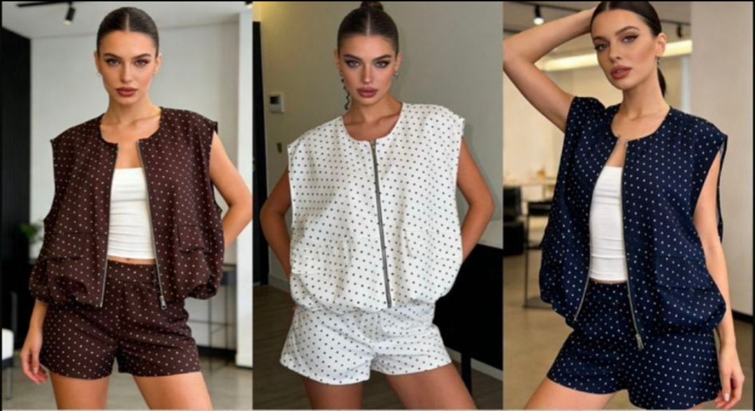 Polka Dot Luxe Co-Ord shorts set