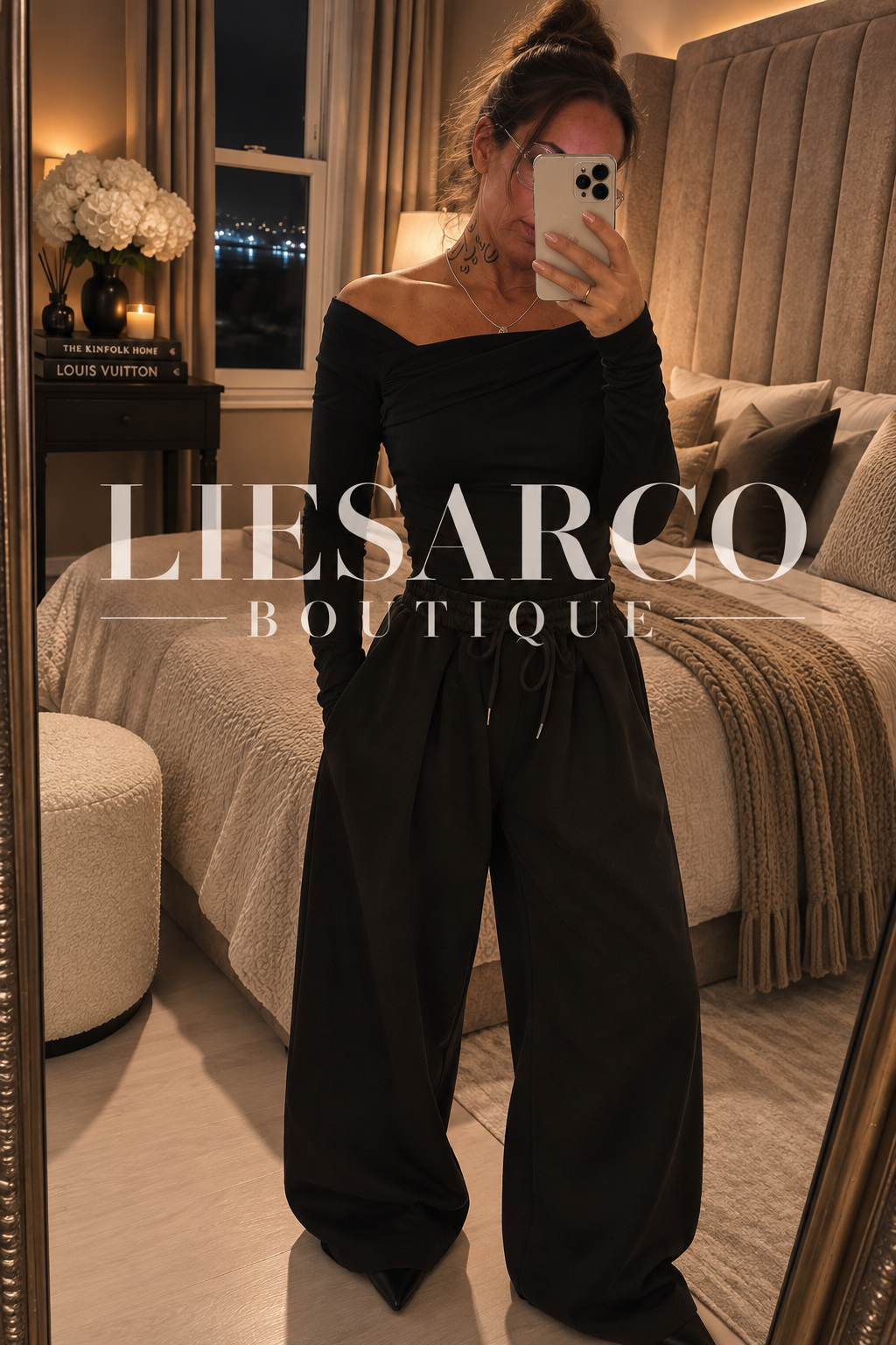 Luxe Pleated Wide Leg Joggers
