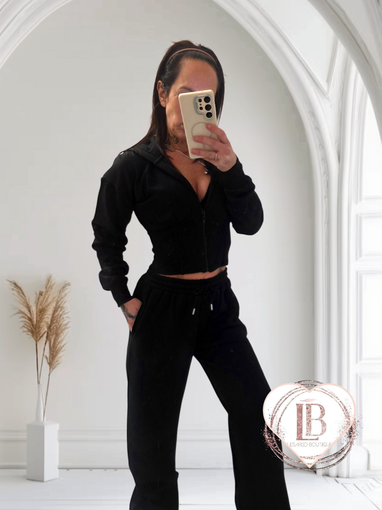 Bridget Corset Lounge Set | Black