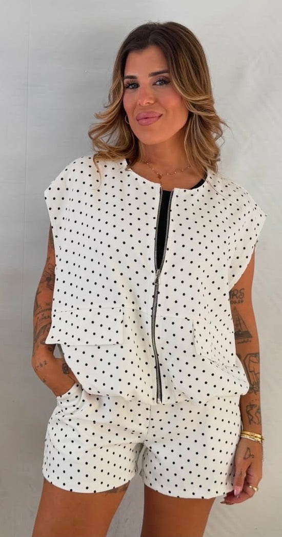 Polka Dot Luxe Co-Ord shorts set