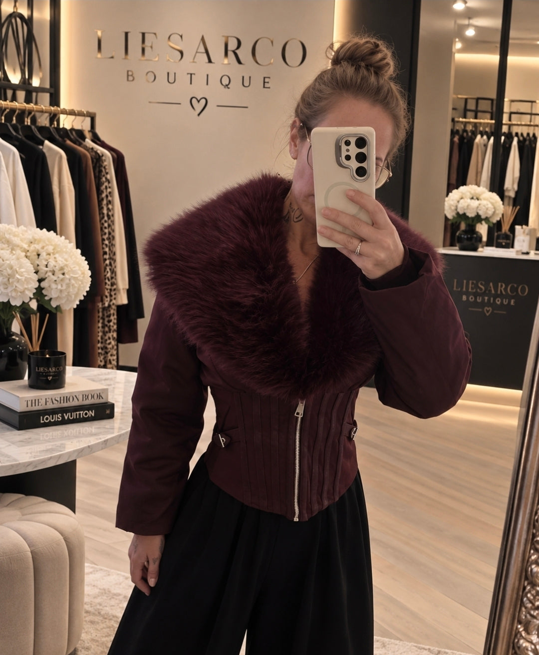 Fur lapel jacket