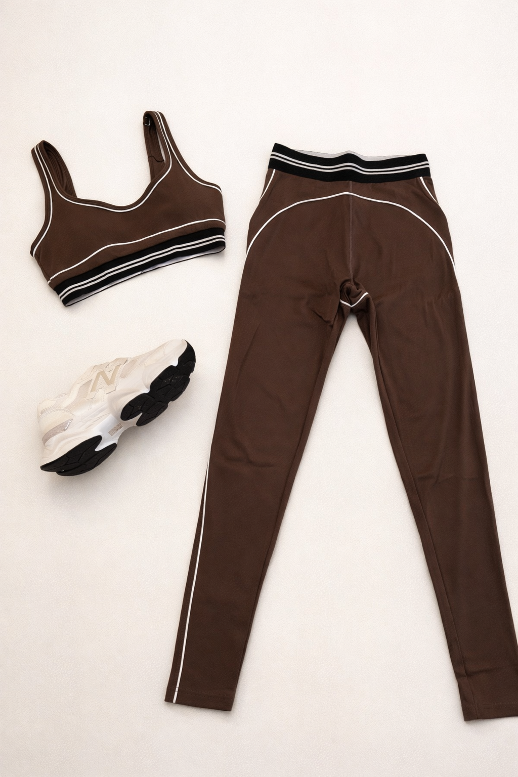 Carly | White Piped Gymwear