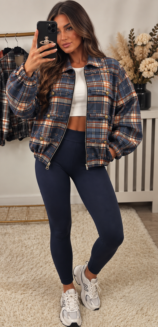 Navy Heritage Check Jacket