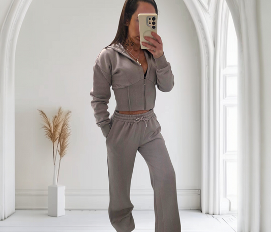 Bridget Corset Lounge Set | Taupe