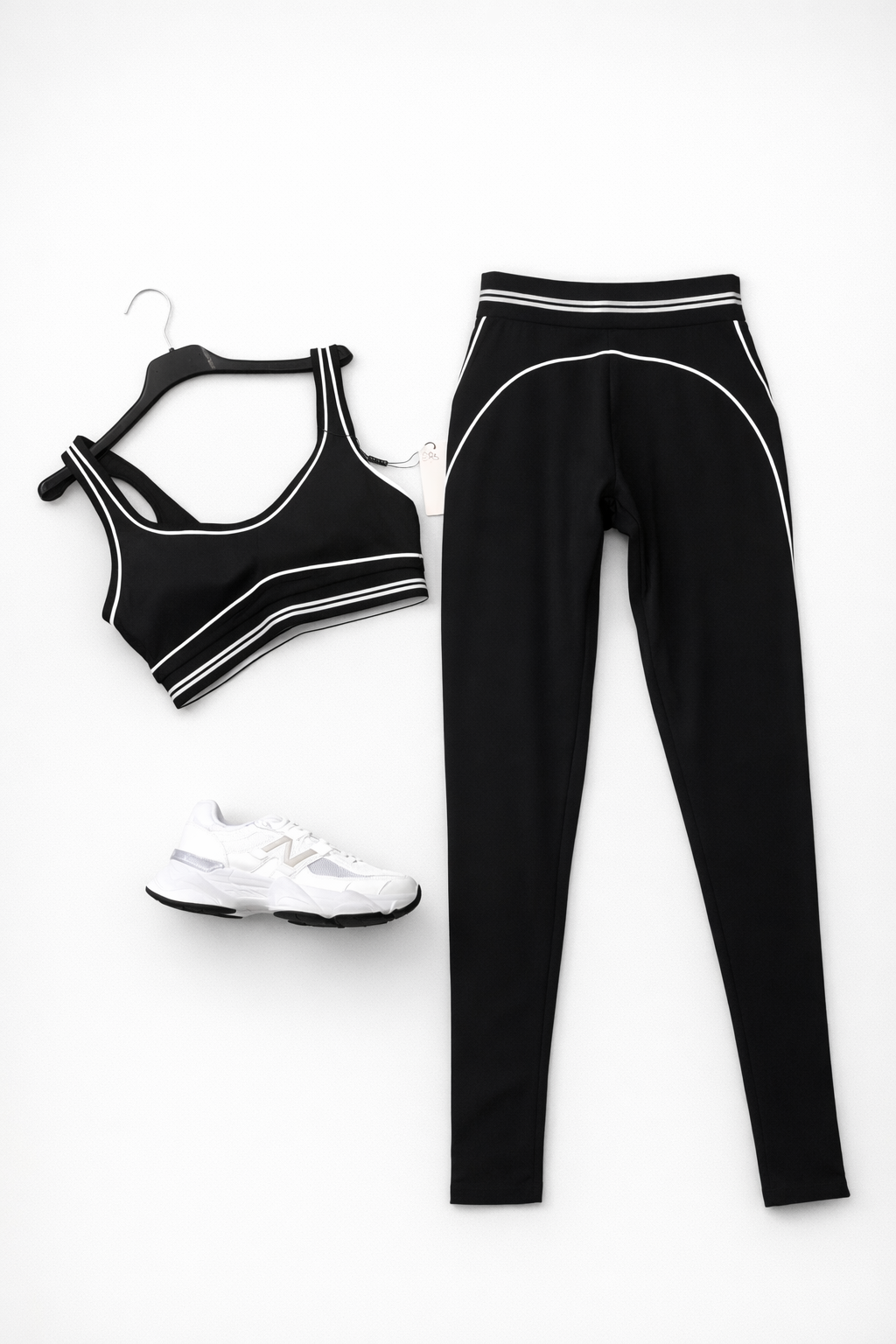 Carly | White Piped Gymwear