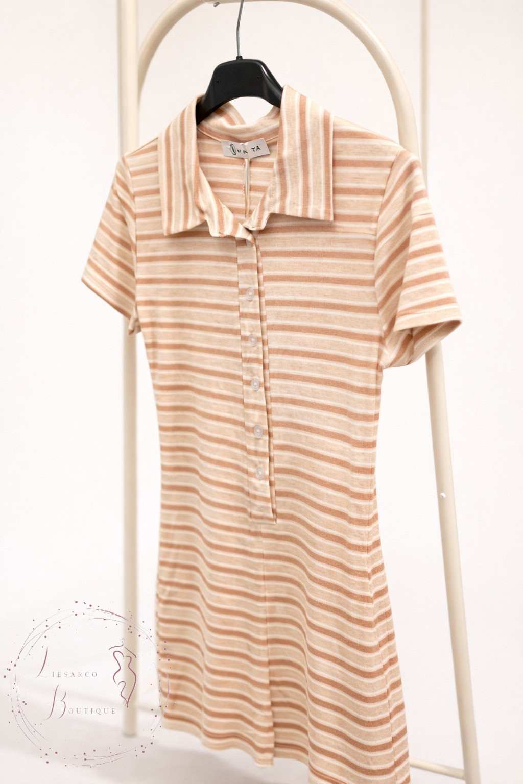 Amelè Striped button playsuit