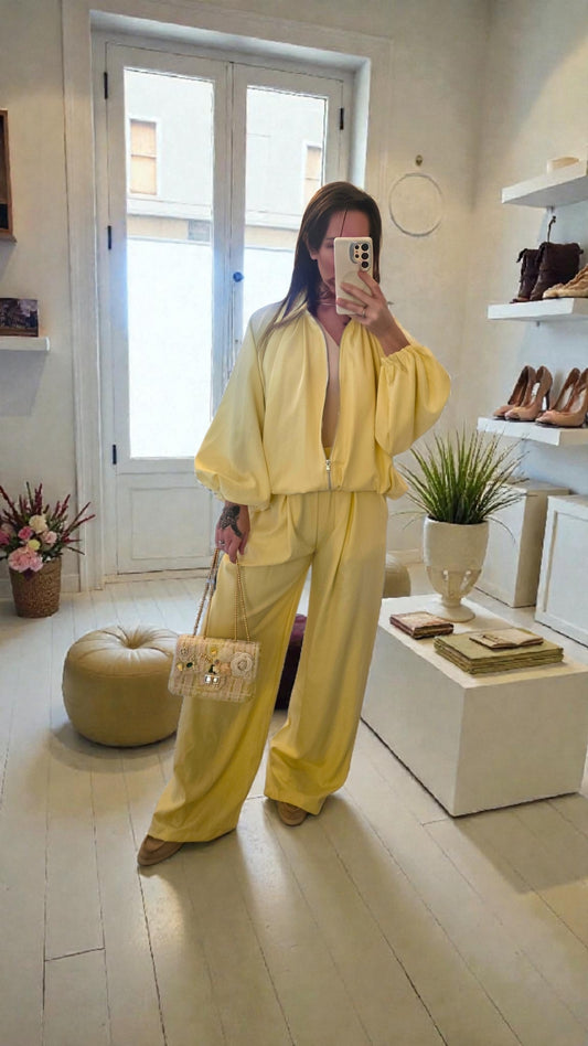 Olivia Drape Lounge set| Lemon